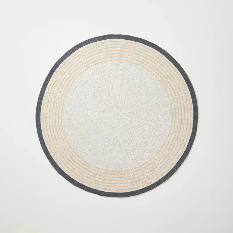 Round Border Stripe Braided Area Rug Neutral - Hearth & Hand™ with Magnolia | Target