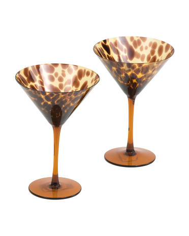2pk Tortoise Martini Glasses | TJ Maxx