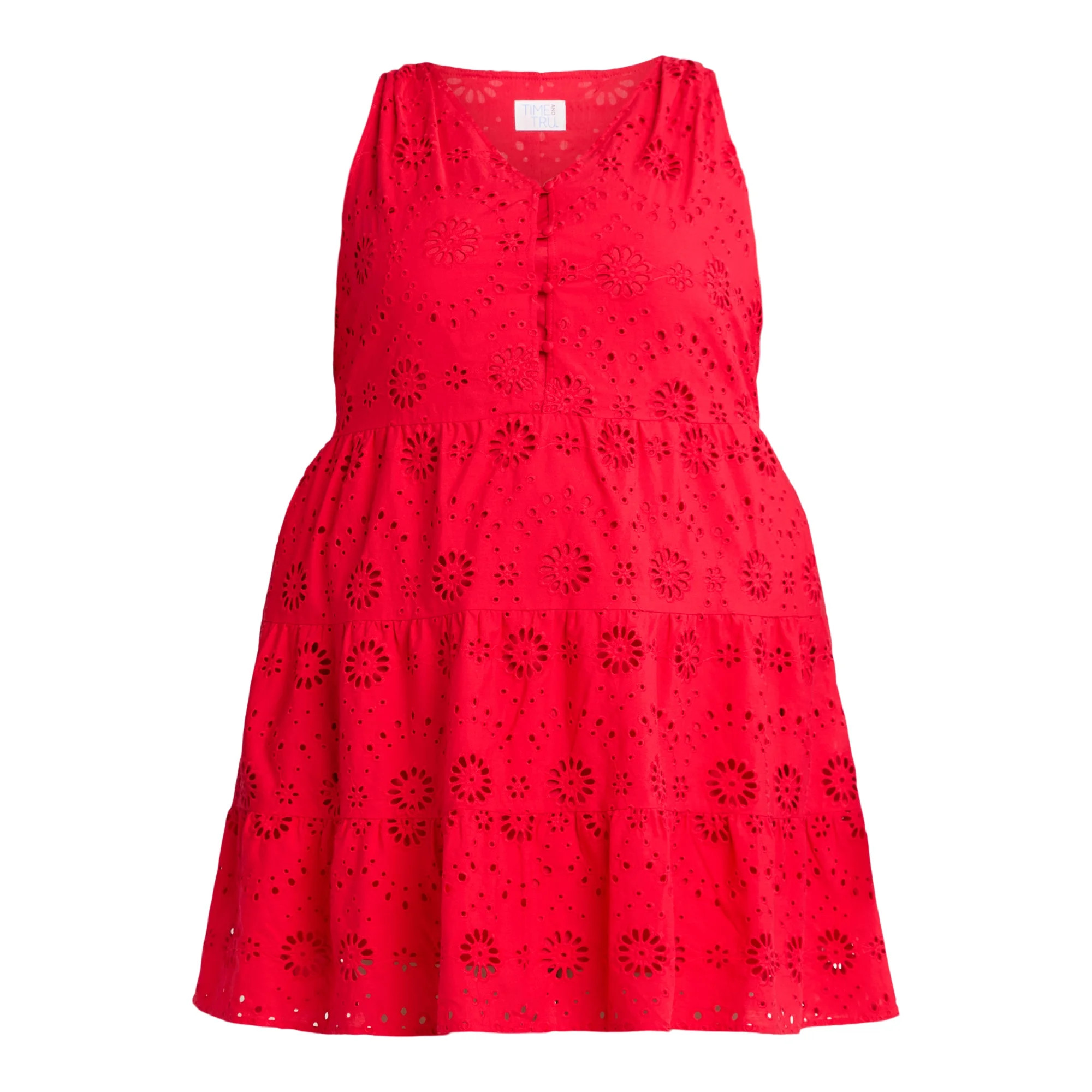 Time and Tru Women's Sleeveless Eyelet Dress, Sizes XS-XXXL | Walmart (US)