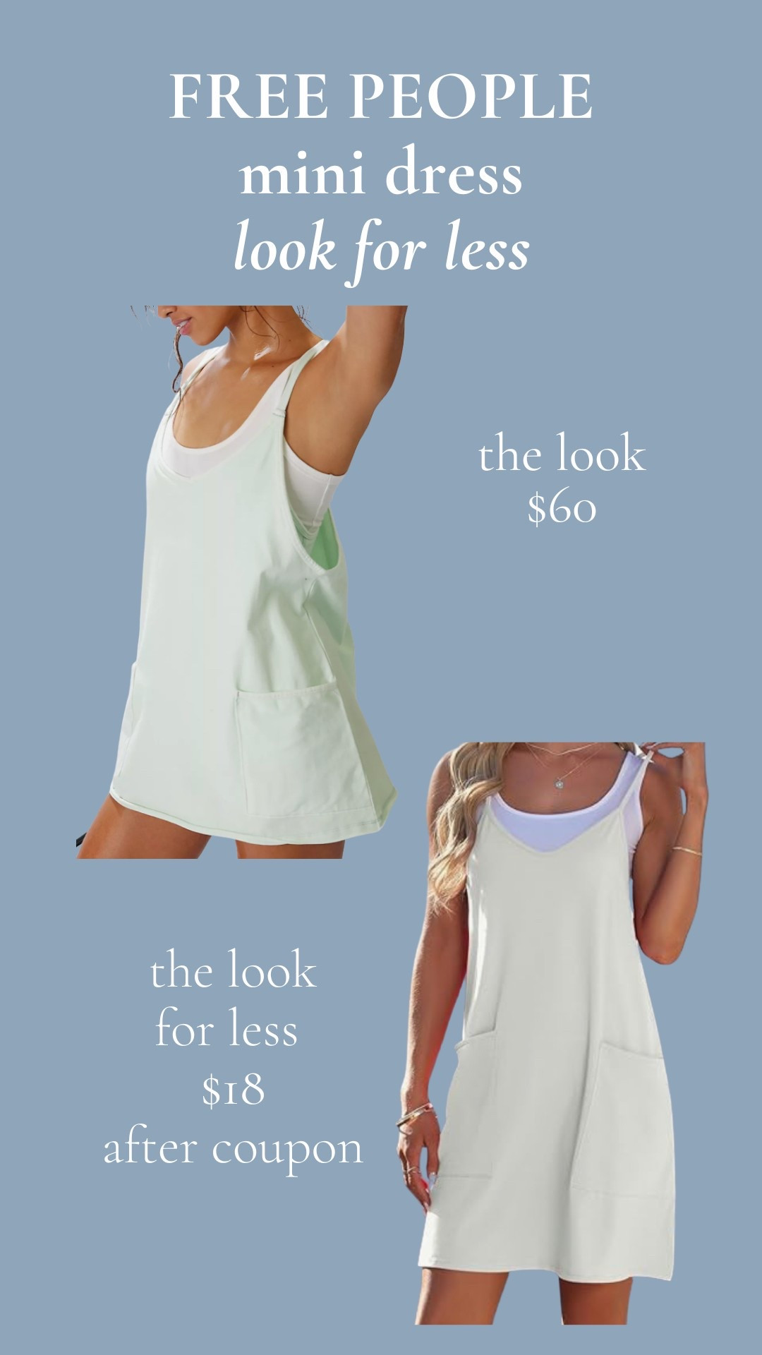 Get the Free People Hot Shot Mini Dress look for less! This budget-friendly dupe gives you the same effortless, breezy vibe—perfect for layering or wearing solo. Style it with sneakers or sandals for that laid-back, lived-in look without the splurge.

#LTKStyleTip #LTKActive #LTKSaleAlert