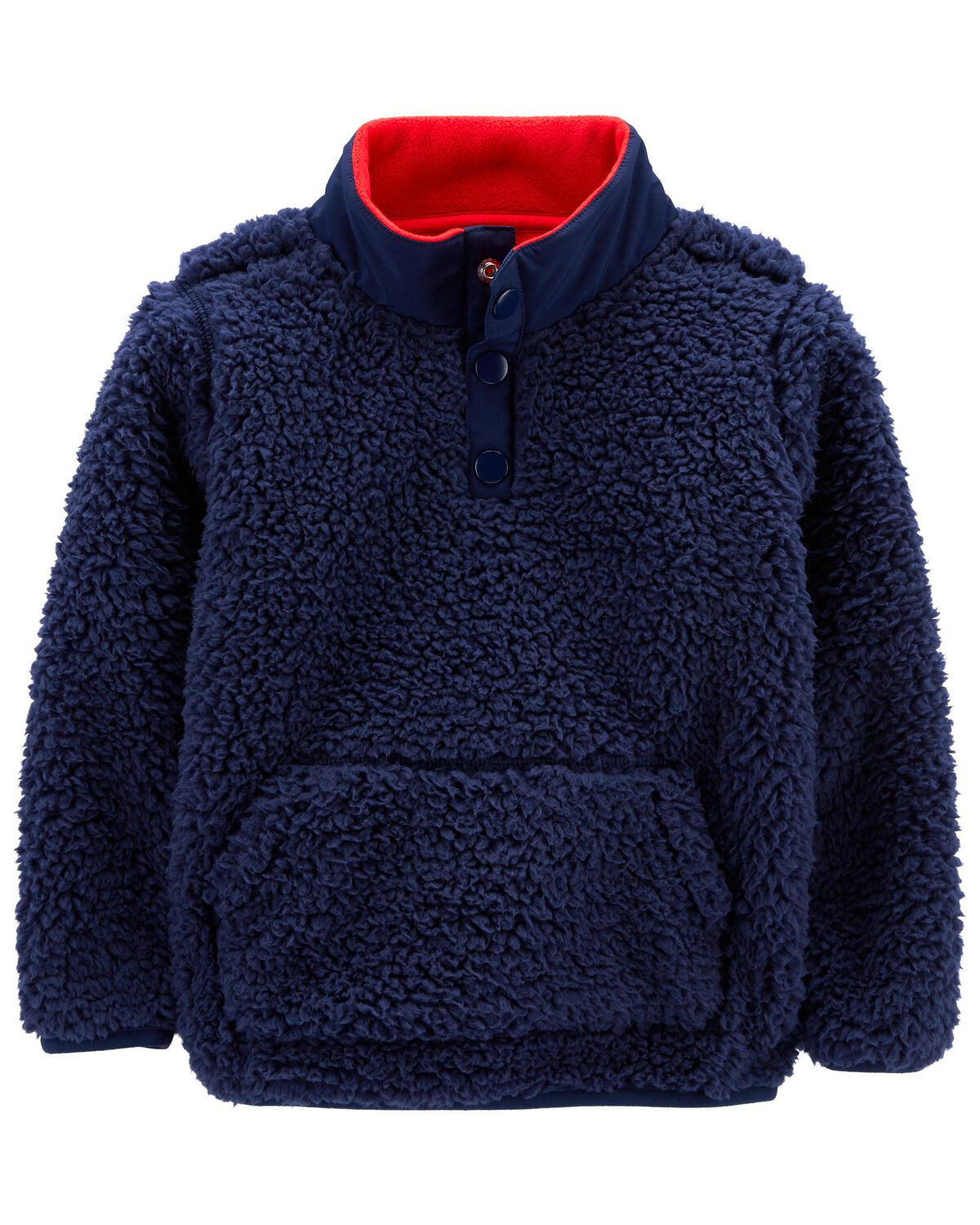 Navy/Red Toddler Quarter Zip Sherpa Pullover | carters.com | Carter's