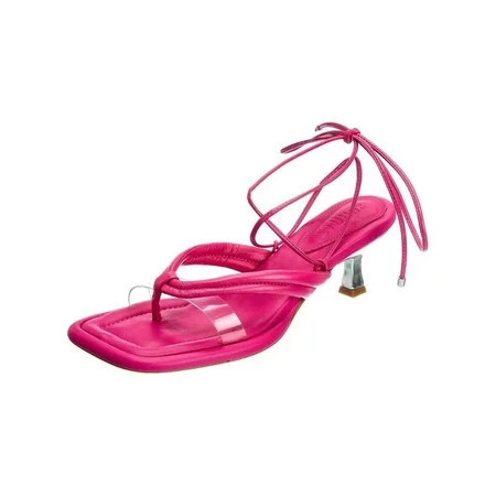 Schutz S-Meghan Mid Hot Pink Translucent Strap Ankle Lace Up High Heel Sandals (Hot Pink 6) | Walmart (US)