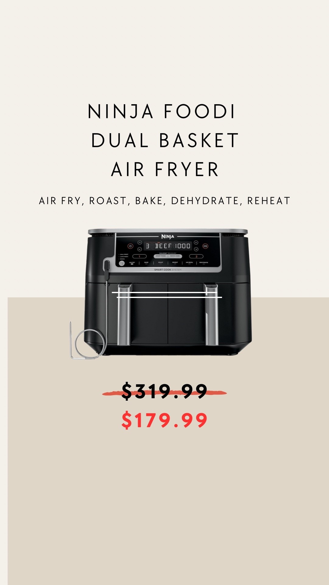 Having a dual basket for air frying is so helpful! This is a major steal and helps for quick and easy dinners!

#LTKsale #LTKfamily #LTKcanada