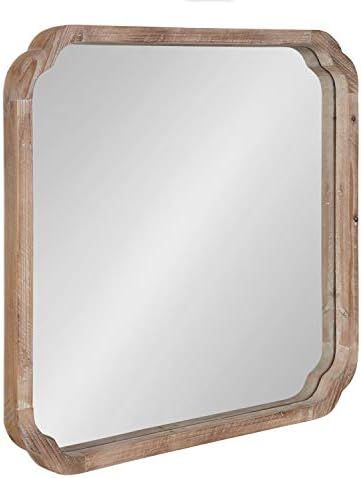 Kate and Laurel Marston Rustic Square Wall Mirror, 24" x 24", Natural Wood, Decorative Farmhouse-... | Amazon (US)