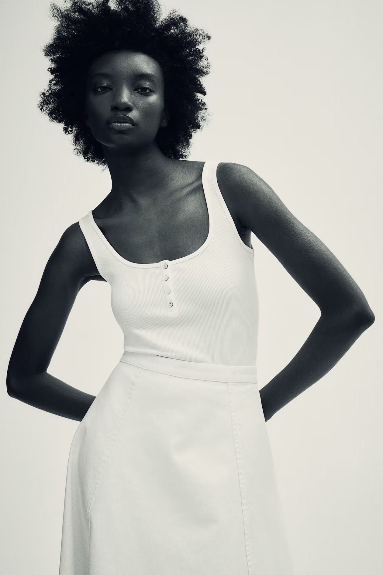 Ribbed Button-front Bodysuit | H&M (US + CA)