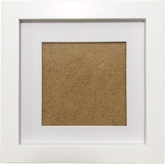 ZXT-parts 7x7 Picture Frames with 4x4 Opening Mat. White. Square. Solid Wood.Plastic Panel（Not ... | Amazon (US)