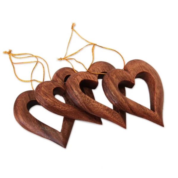 Heart Grain Wood Hanging Figurine Ornament | Wayfair North America