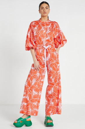 Elastic Waist Pant in Ukiyo Botanic | Bohemian Traders