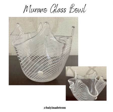 Murano Glass Bowl, Italian, Vintage Decor, hand blown glass, elegant, striped bowl, sculpture

#LTKstyletip #LTKhome #LTKfindsunder100