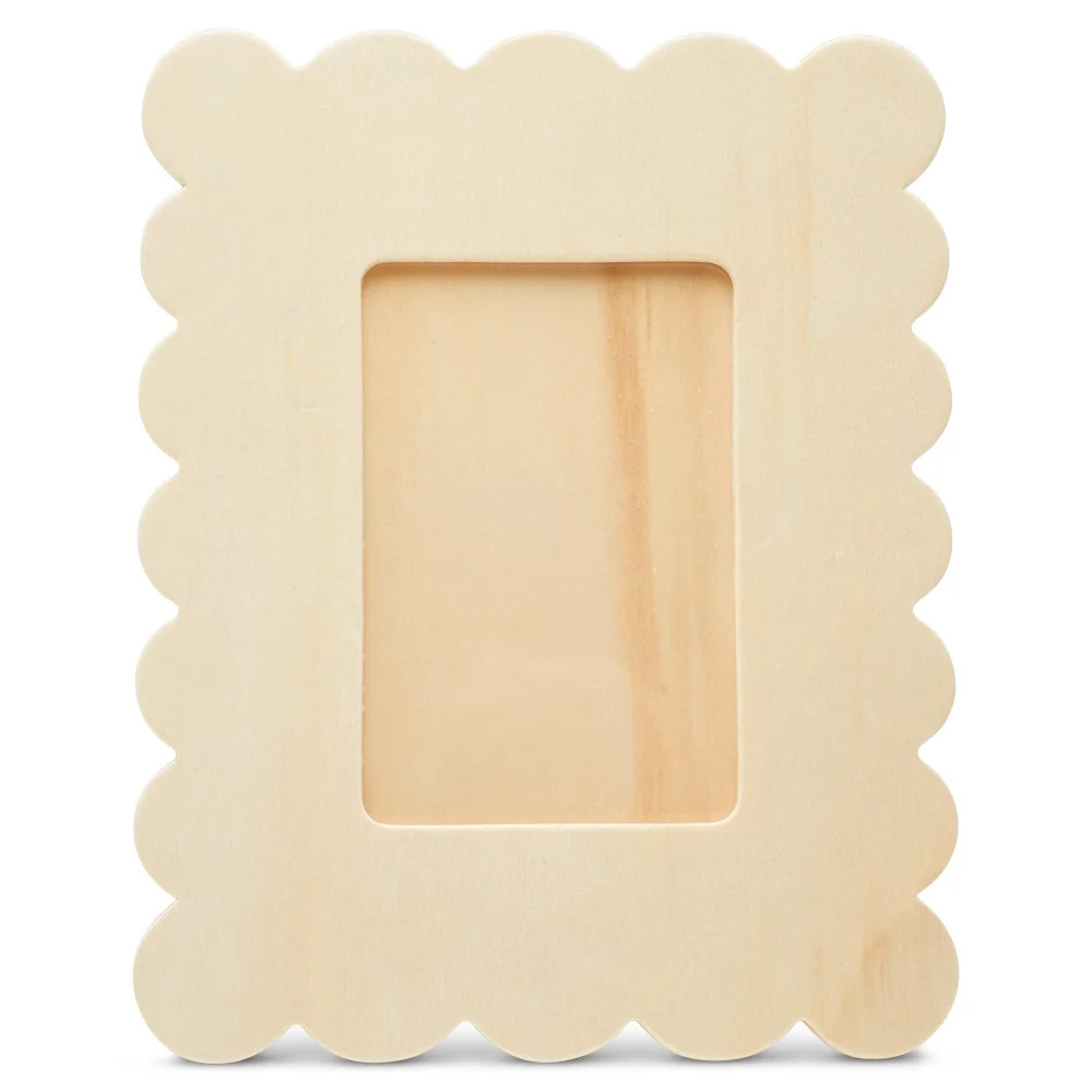 Scalloped Wooden Picture Frames for Crafts and Decorating, 6-3/8 Inch by 8 -1/3 Inch, 3/16 Inch T... | Walmart (US)