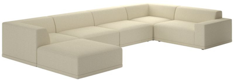 Faible 6-Piece Sectional Sofa with Right Arm Bloce Cream | CB2 | CB2