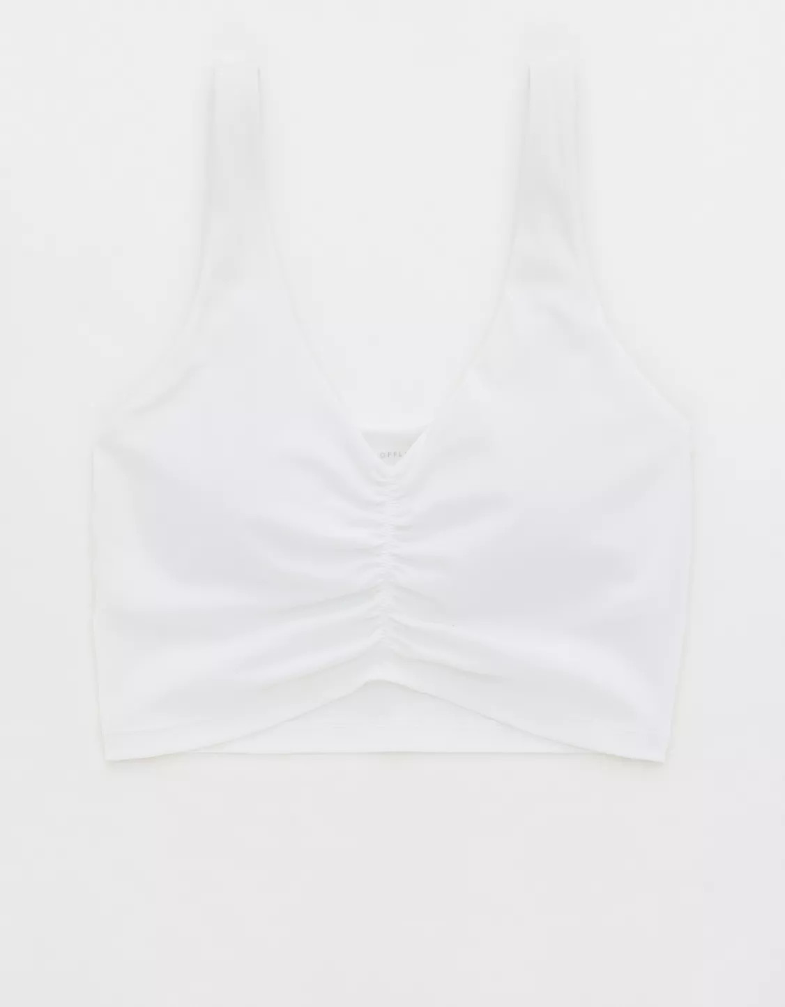 OFFLINE By Aerie Real Me Low Key Ruched Longline Sports Bra | American Eagle Outfitters (US & CA)