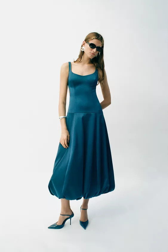 PUFFBALL MIDI DRESS | Zara US