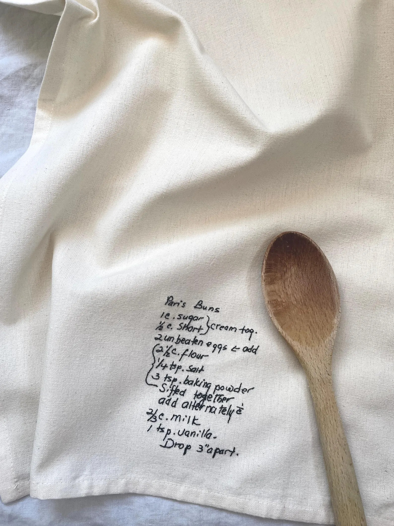 Embroidered handwritten recipe | Custom message for mother's day | Family keepsake tea towel | Pe... | Etsy (US)