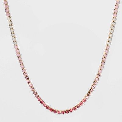 SUGARFIX by BaubleBar Crystal Baguette Collar Necklace - Rose Pink | Target