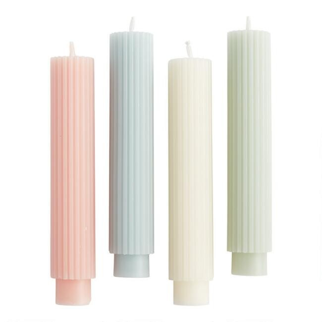 Springtime Ribbed Taper Candles 2 Pack | World Market