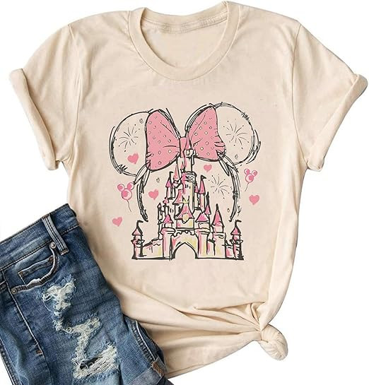 Magical Shirt for Women Castle Graphic Tee Magic Kingdom T Shirt Cute Holiday Vacation Shirt Shor... | Amazon (US)