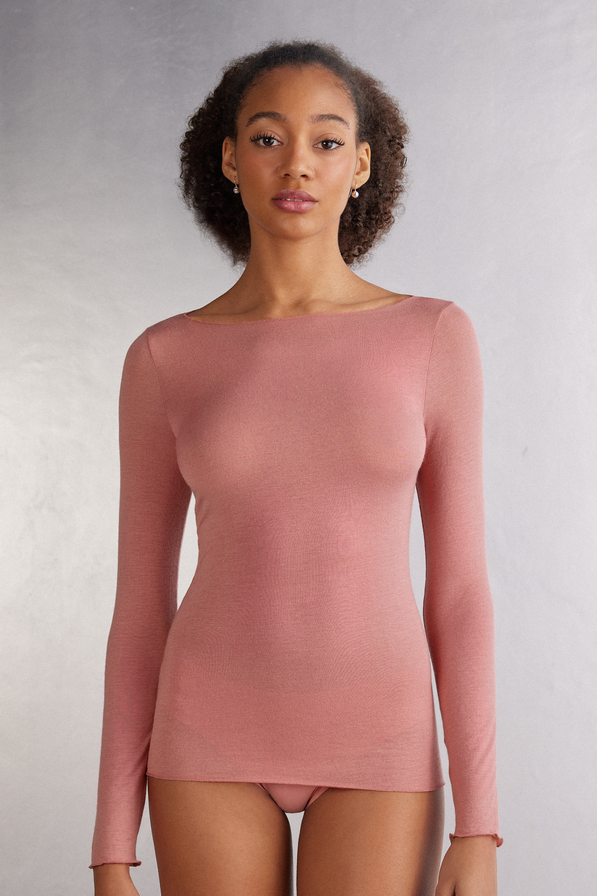 Sheer Cashmere Boat Neck Shirt | Intimissimi | Intimissimi (US)