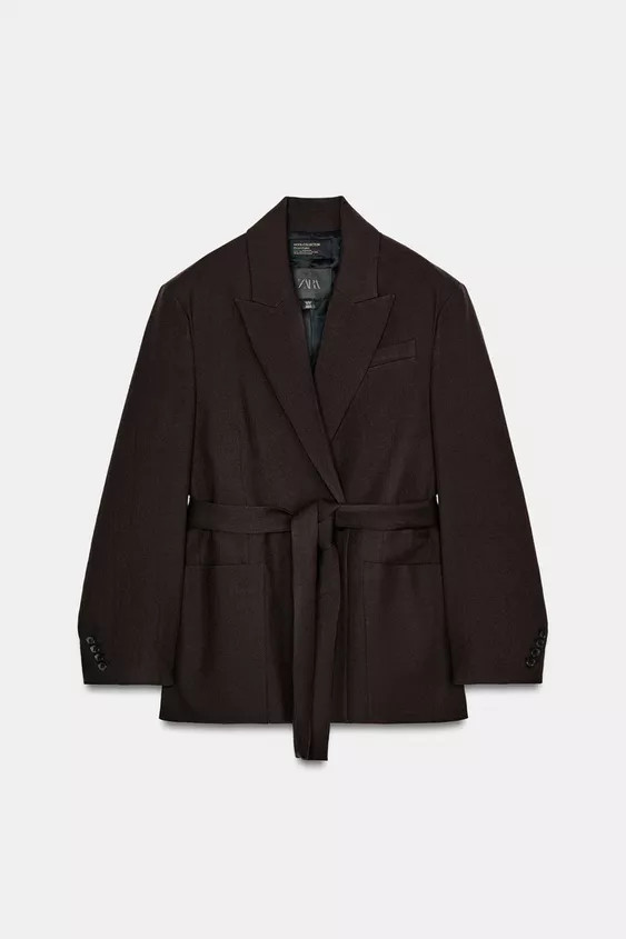 ZW COLLECTION LIMITED EDITION 100% WOOL BELTED BLAZER | Zara UK