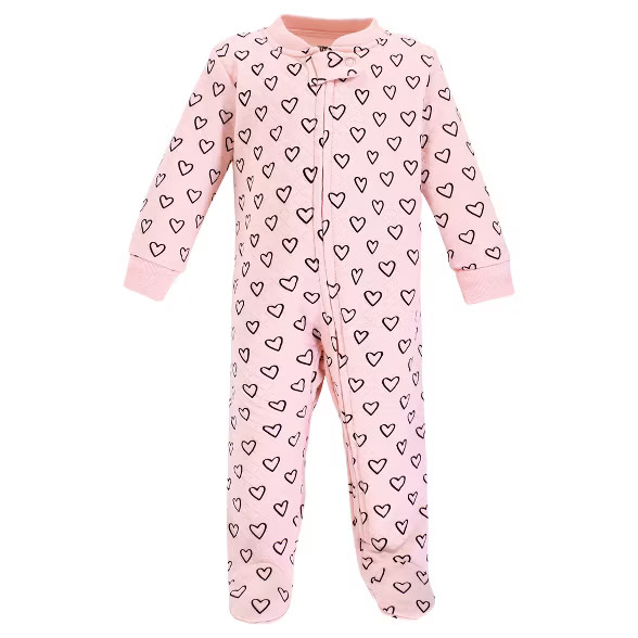 Hudson Baby Infant Girl Premium Quilted Zipper Sleep and Play, Modern Rainbow | Target