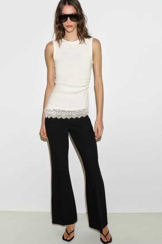 DRAPED LACE TOP | Zara UK