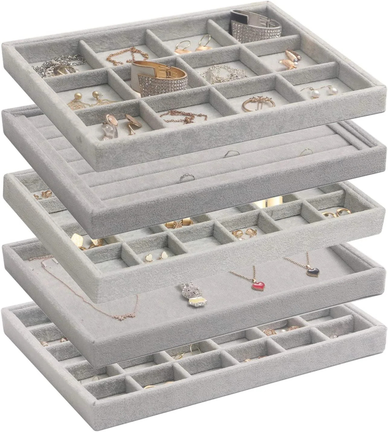 Stackable Jewelry Trays Closet Dresser Drawer Organizer for Accessories, Gadgets & Cosmetics, Jew... | Walmart (US)