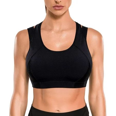 Nebility High Impact Sports Bras for Women Adjustable Racerback Yoga Bra Full Coverage Wirefree Supp | Walmart (US)