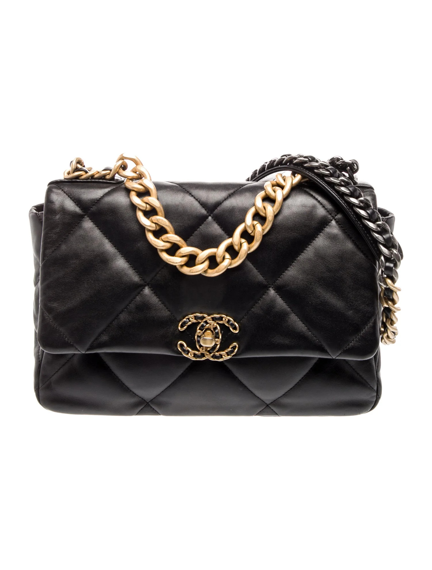 Chanel Quilted Large 19 Flap Bag - Black Crossbody Bags, Handbags - CHA1377412 | The RealReal | The RealReal