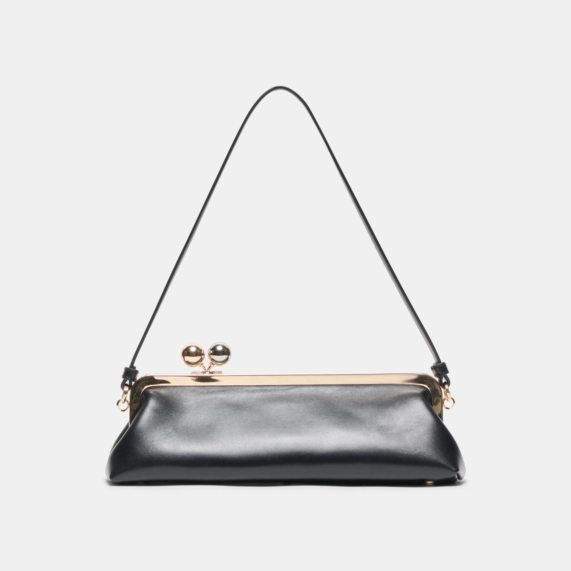 AMBRIAA Black Leather Baguette Shoulder Bag | Dolce Vita | DolceVita.com