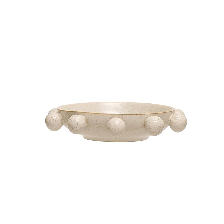 Bloomingville 9.75 Inches Stoneware Bowl with Orbs and Reactive Glaze, Cream | Amazon (US)