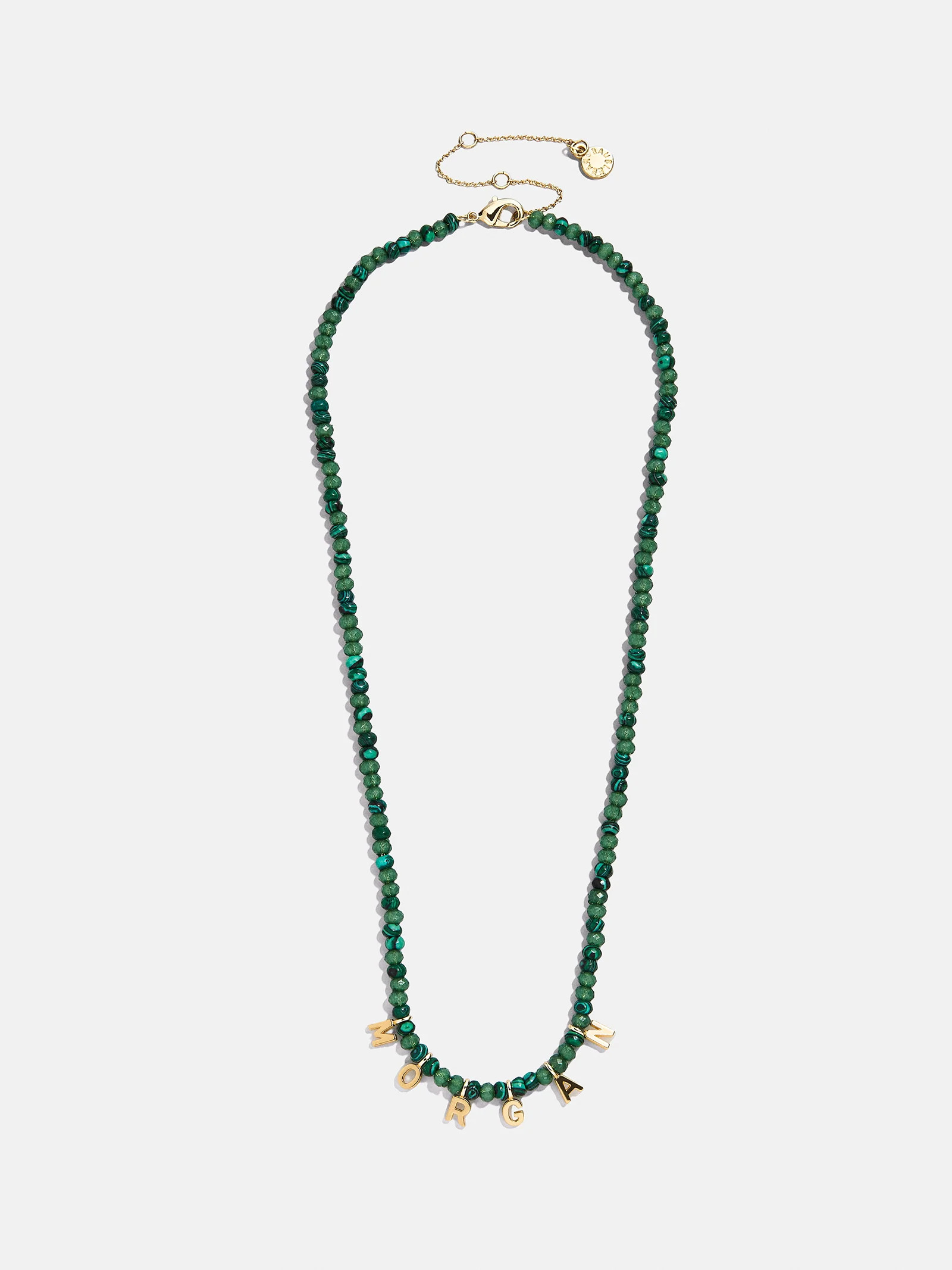Mini Semi-Precious Custom Necklace - Malachite | BaubleBar