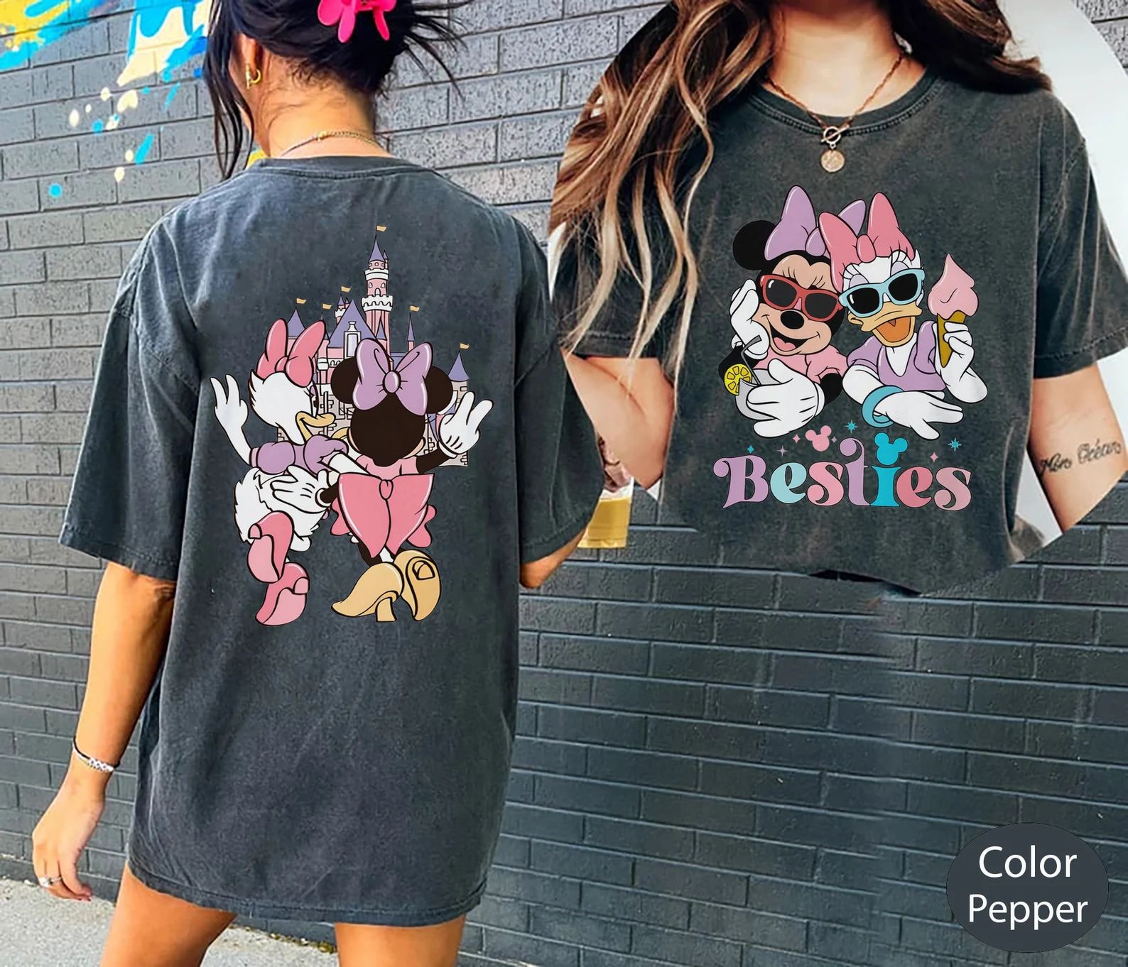 Minnie and Daisy Bestie Comfort Colors Shirt, Disney Bestie Shirt, Best Friends Shirt, Disneyworl... | Etsy (US)