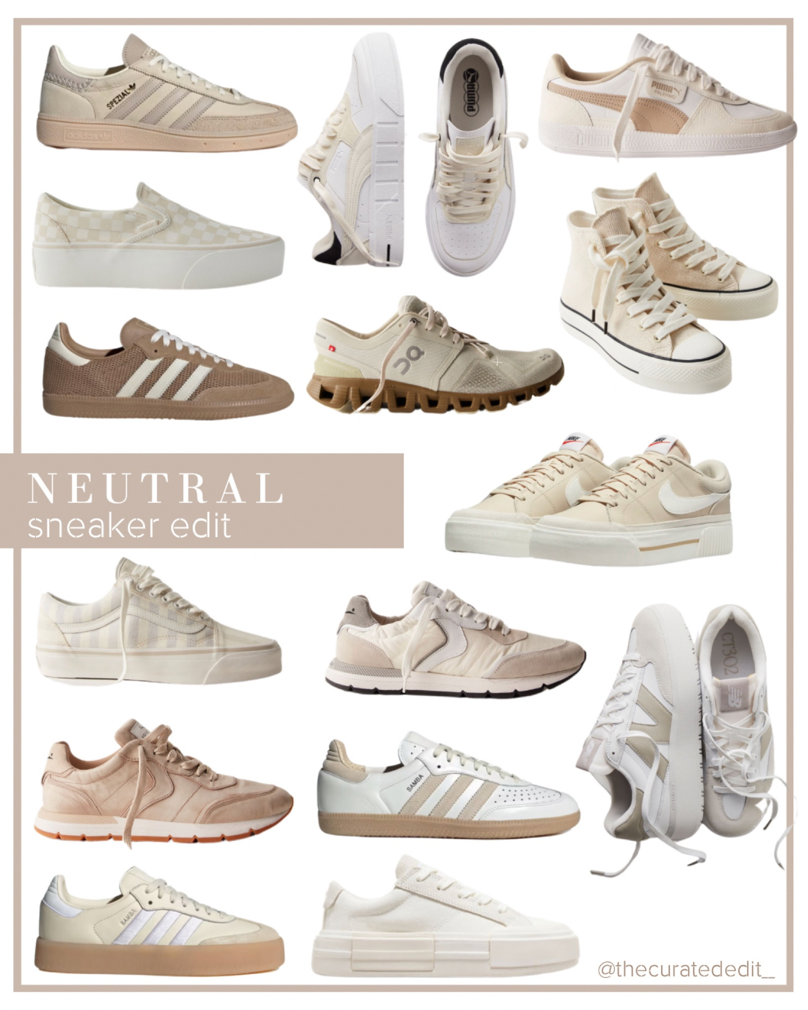 Neutral Summer Sneakers 👟

Neutral Sneakers, Neutral, Sneakers, Platform Sneakers, Adidas, Nike, New Balance, Gola, ON Cloud, Converse, Vans, Hightop, Sambas#LTKshoecrush #LTKstyletip

#LTKActive