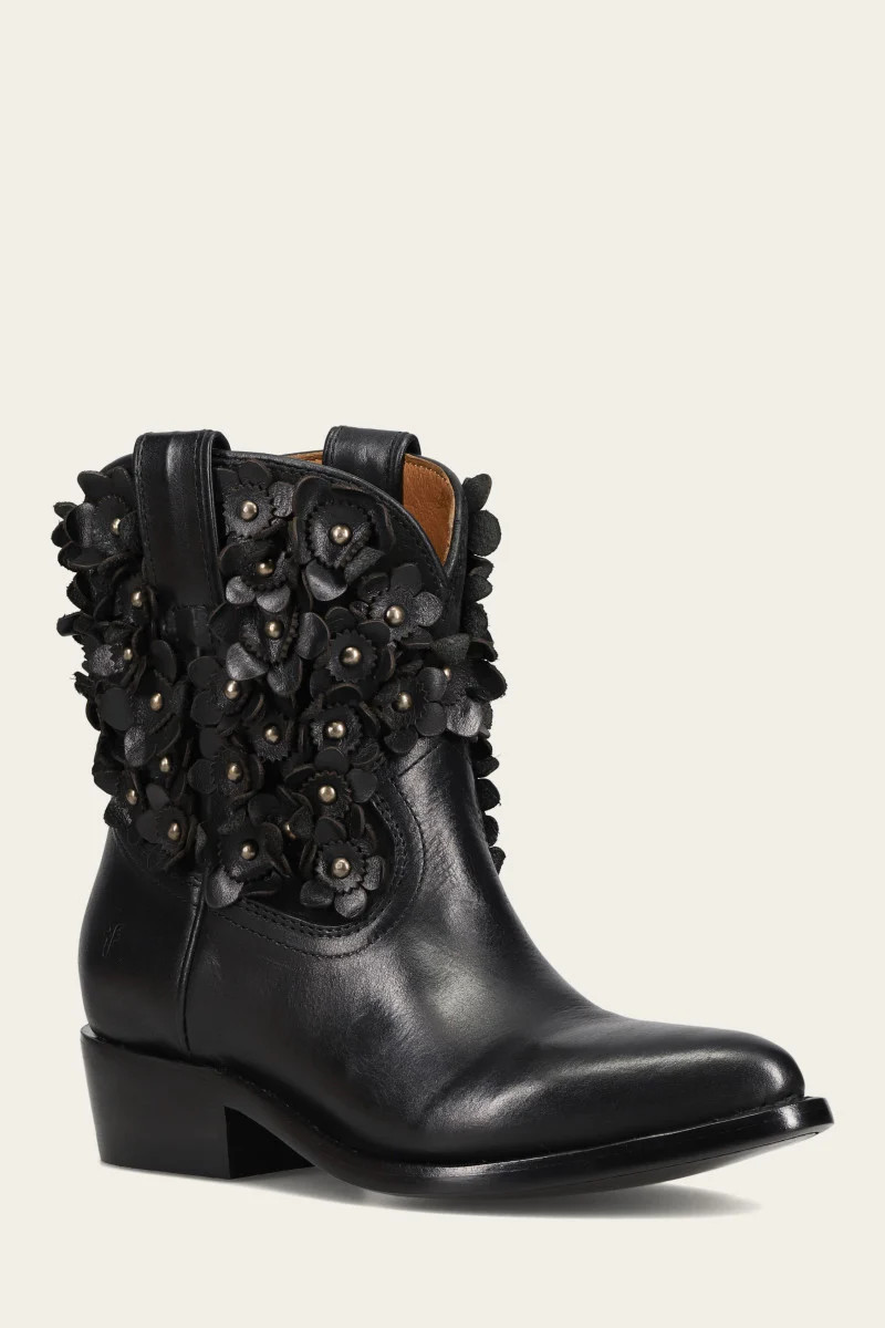 Women's Black Billy Flower Boot | The Frye Company | FRYE
