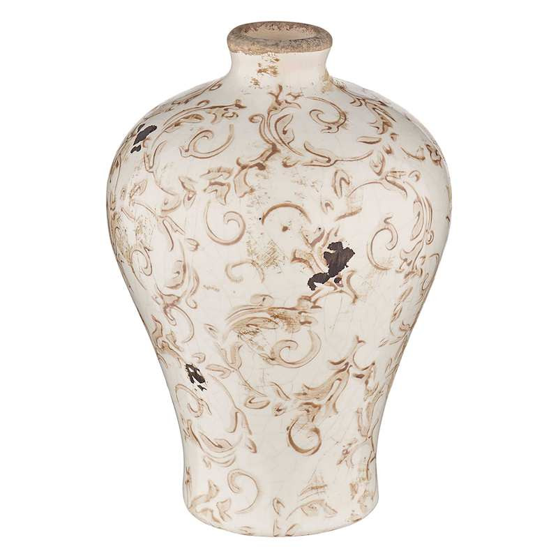 Brown Pattern Ceramic Vase, 5x8 | At Home