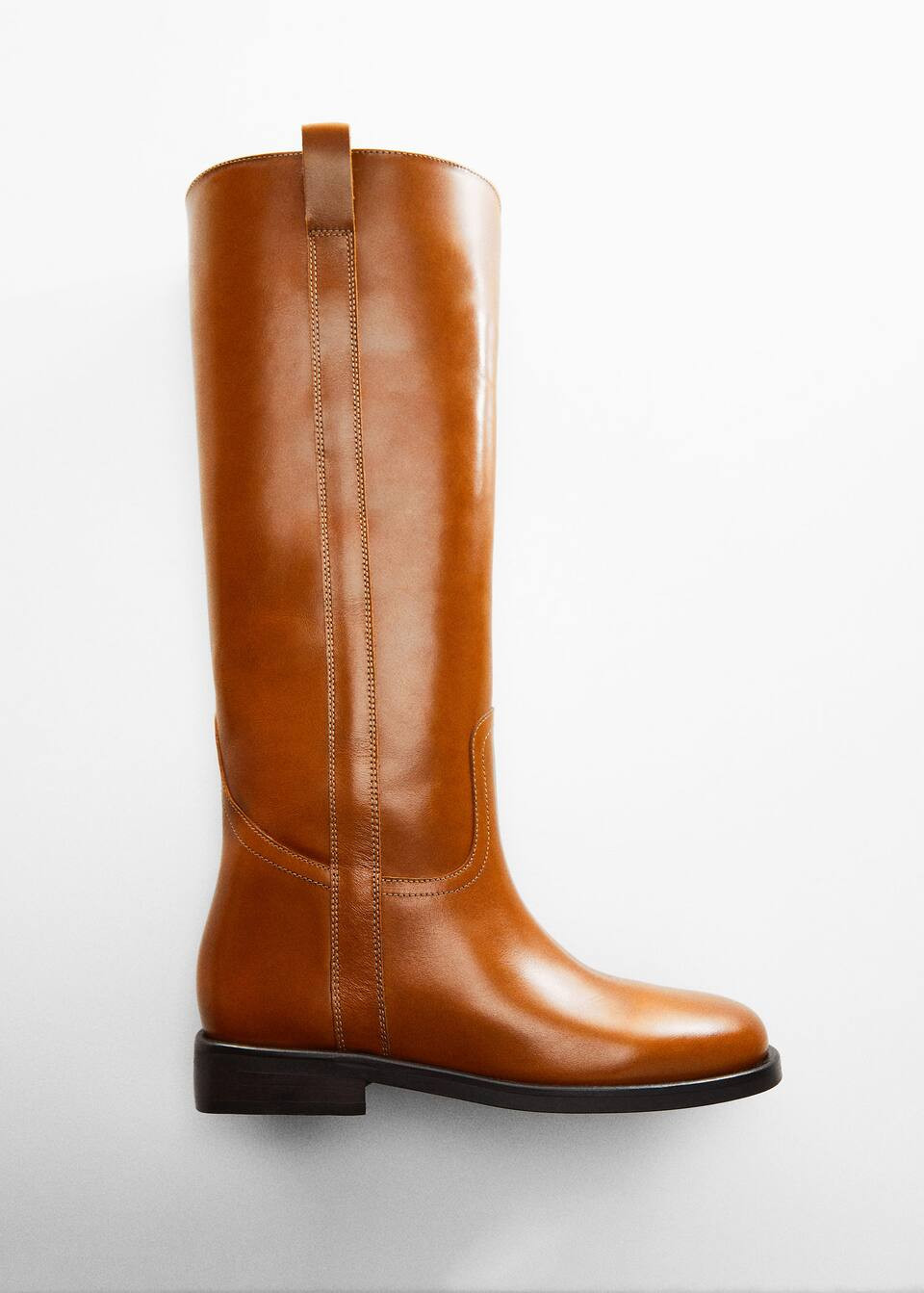 Leather high-leg boots -  Women | Mango USA | MANGO (US)