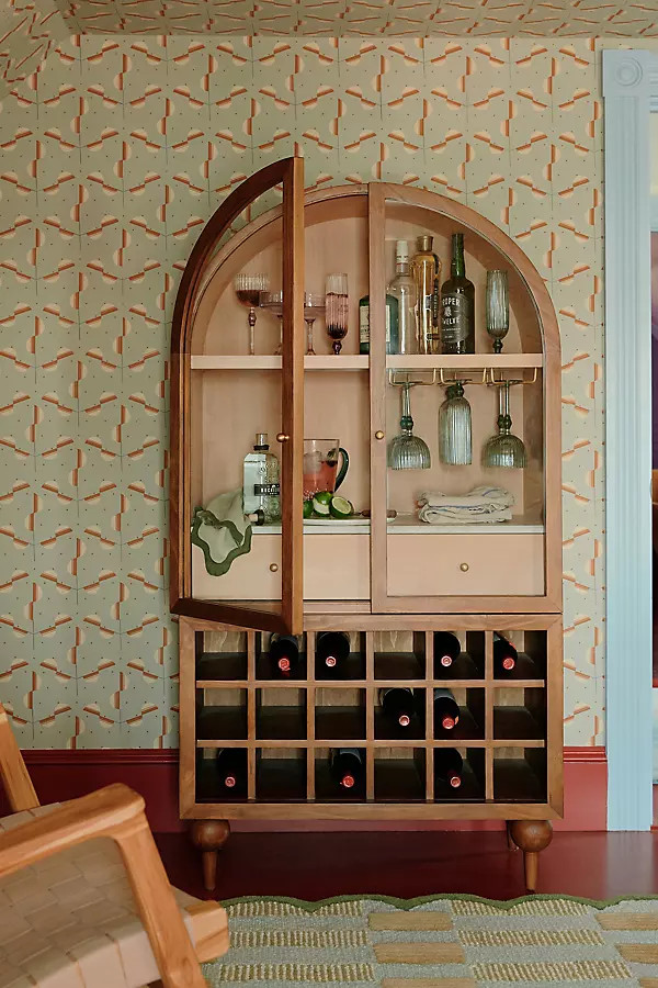 The Fern Marble Top Bar Cabinet | Anthropologie (US)