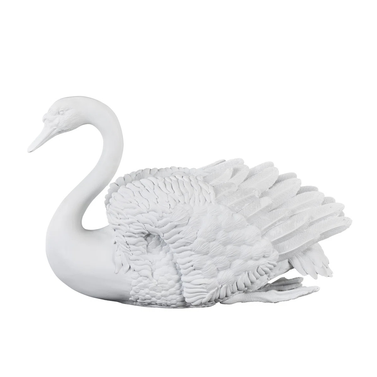 Red Barrel Studio® Resin Swan Decorative Light Gray Sculpture with Textured Feathers | Wayfair | Wayfair North America
