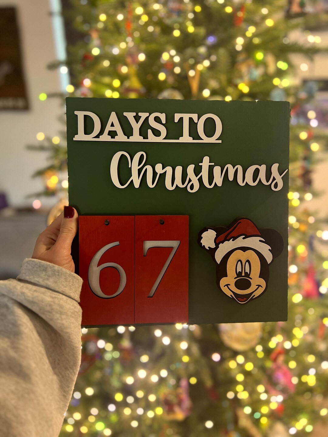 Mouse Christmas Countdown Sign - Etsy | Etsy (US)