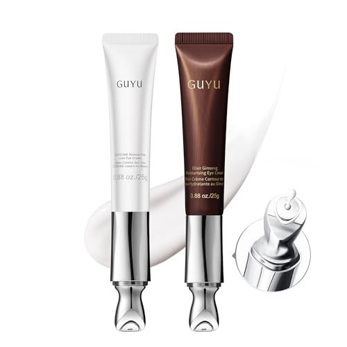 GUYU Daytime & Nighttime EMS Eye Cream Duo | Exosome Depuffing Under Eye Cream + Ginseng Anti-Wrinkle Repair Eye Cream | for Firming, Reducing Fine Lines (0.88 oz/25g)-2 Pack | Amazon (US)