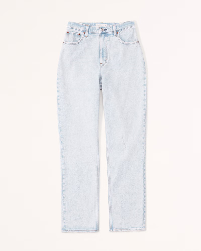 Abercrombie & Fitch Women's Curve Love Ultra High Rise 90s Straight Jean in Light Destroy - Size 23XS | Abercrombie & Fitch (US)