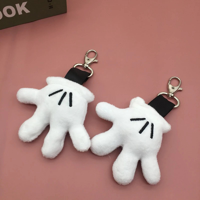 Disney Mickey Mouse Cute Palm Gloves Plush Toy Keychains for Bags Key Ring Pendant Stuffed Doll K... | AliExpress (US)