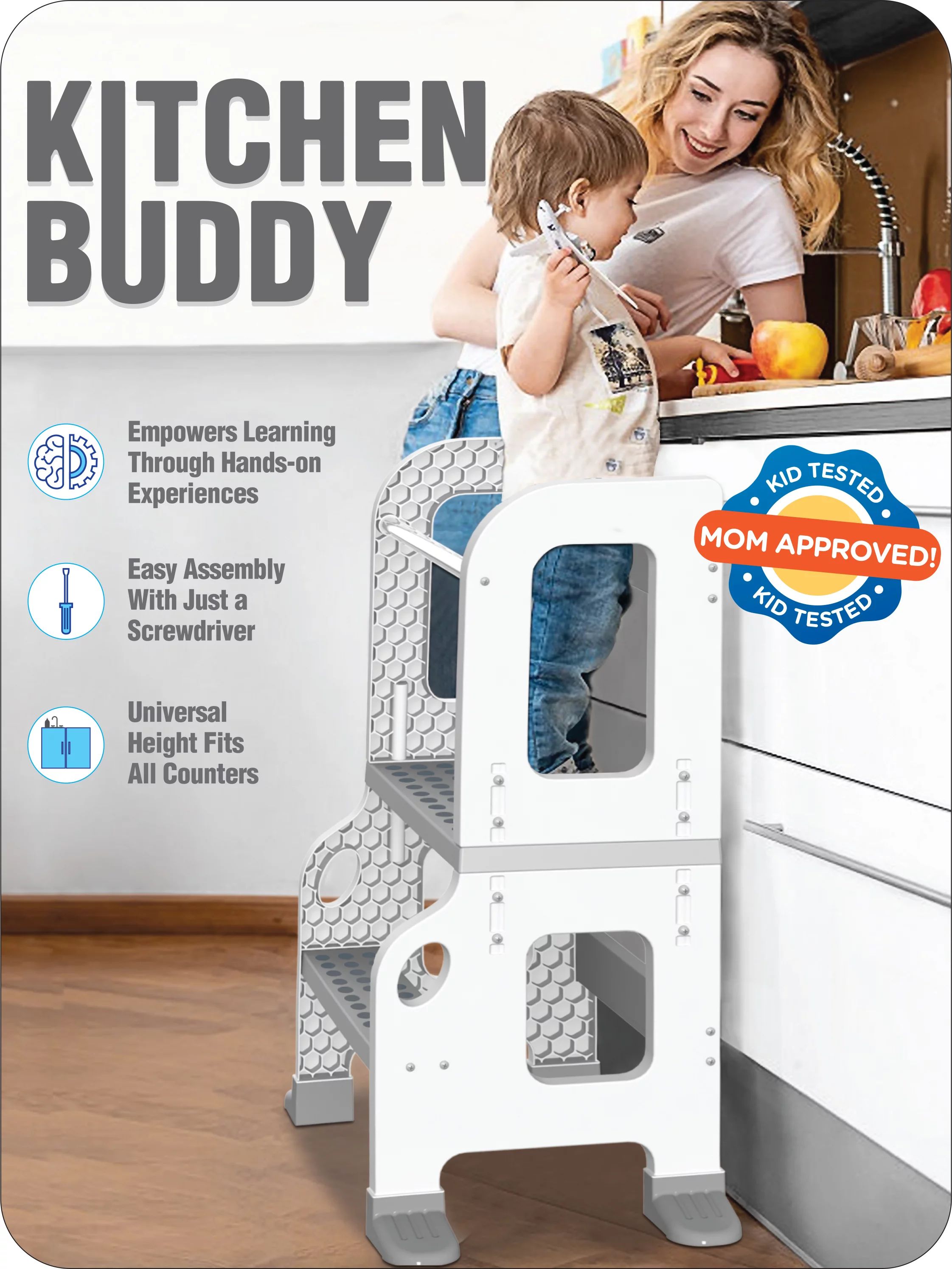 CORE PACIFIC Kitchen Buddy 2 in 1 Stool for Ages 1-3 safe up to 100 lbs. | Walmart (US)