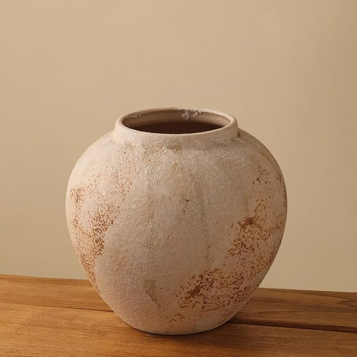 Rustic Ceramic Vase – 7.9" Tall Wabi-Sabi Handmade Flower Vase for Home Decor, Farmhouse Center... | Amazon (US)