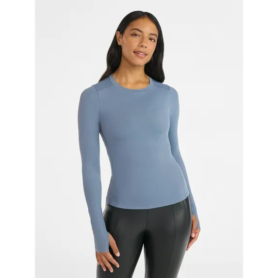 Avia Women's and Women’s Plus SoftSculpt Tee with Long Sleeves, Sizes XS-4X | Walmart (US)