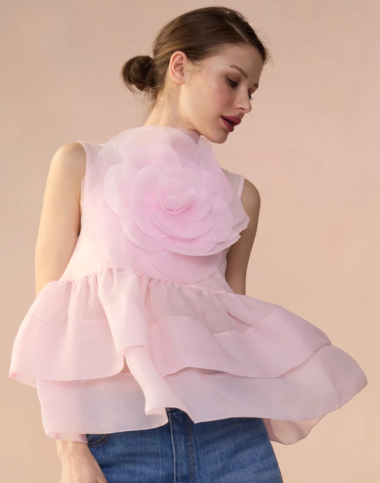 Chloe Organza Flower Top | Cynthia Rowley