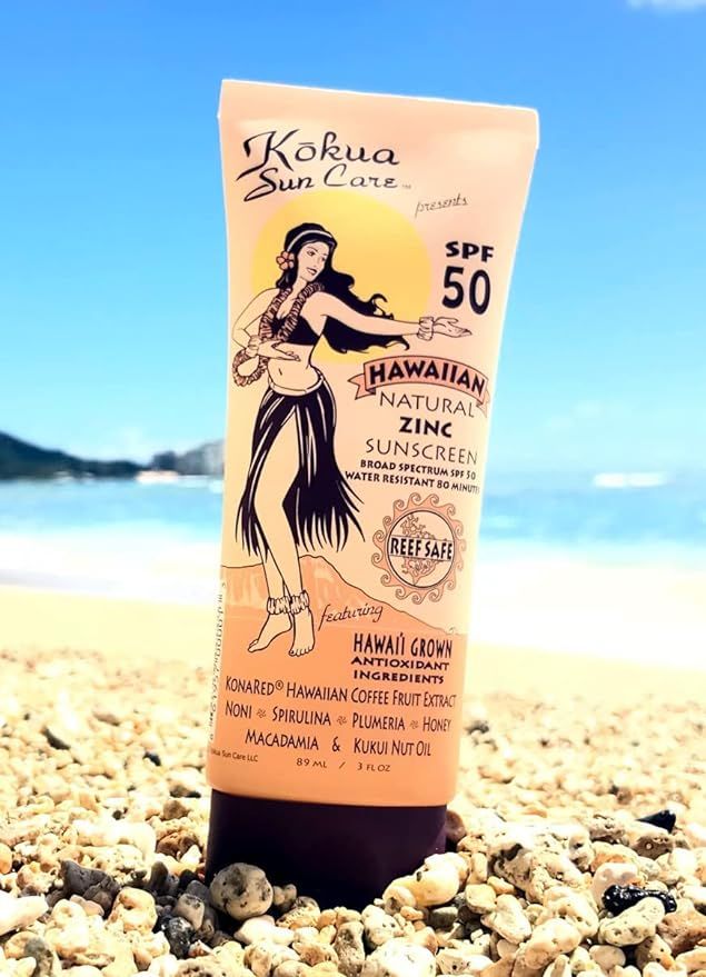 Kokua Sun Care SPF 50/80 Lotion Hawaiian Reef Safe Non Nano Zinc Oxide Sunscreen for Face & Body,... | Amazon (US)