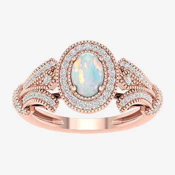 Womens 1/4 CT. T.W. Genuine White Opal 10K Gold Cocktail Ring | JCPenney