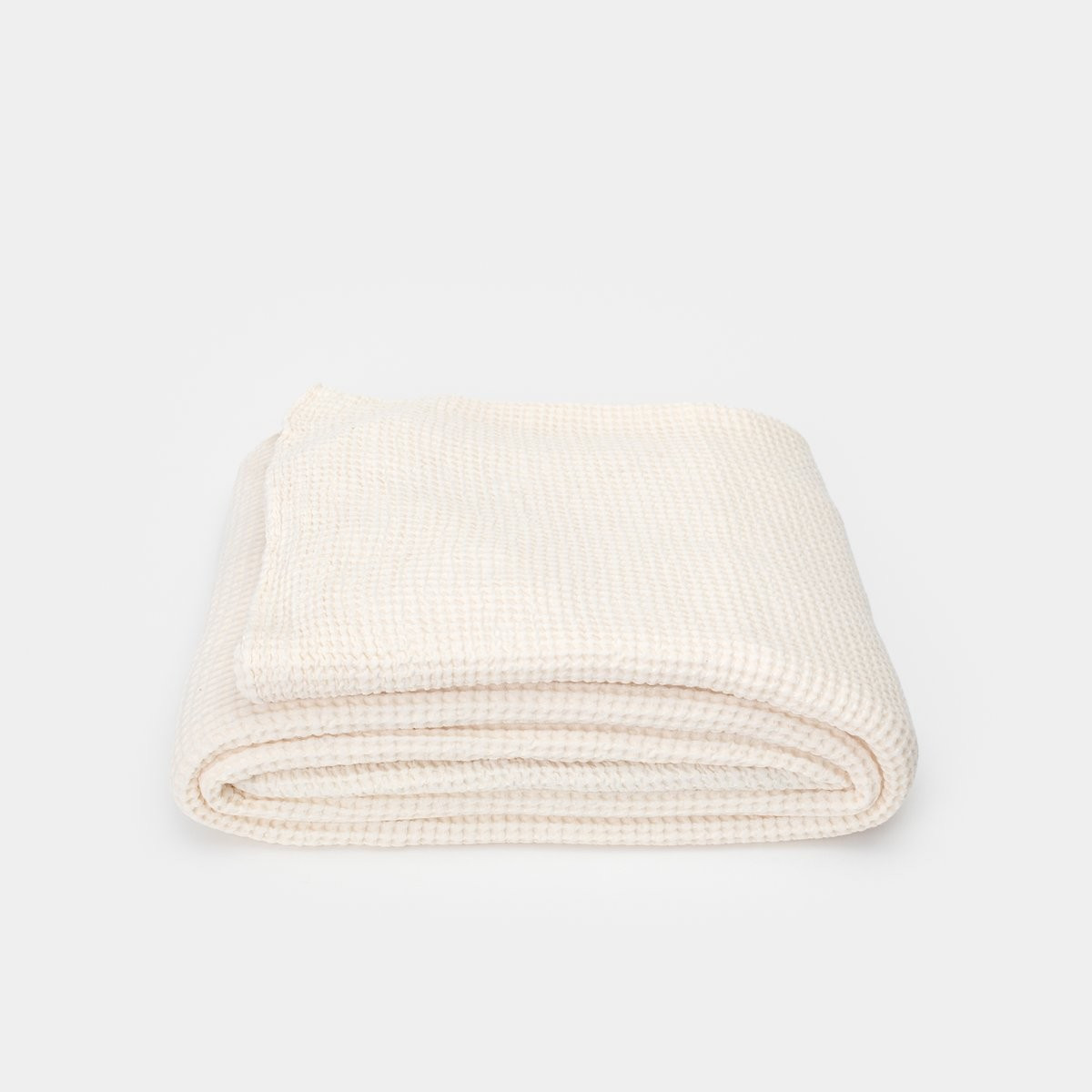 Simple Lightweight Waffle Blanket Ivory Queen | Amber Interiors