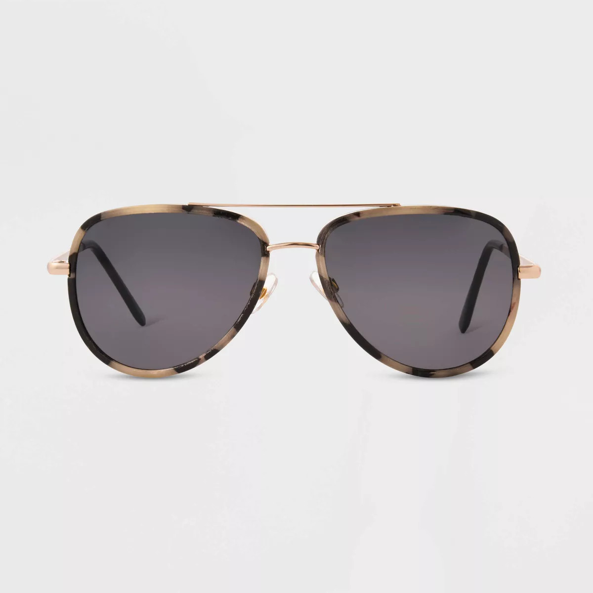 Women's Tortoise Print Shiny Metal Plastic Aviator Sunglasses - Universal Thread™ Olive Green | Target